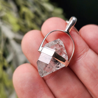 Herkimer Diamond Pendant, Sterling Silver Herkimer Diamond Necklace