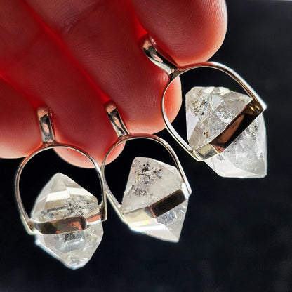 Herkimer Diamond Pendant, Sterling Silver Herkimer Diamond Necklace