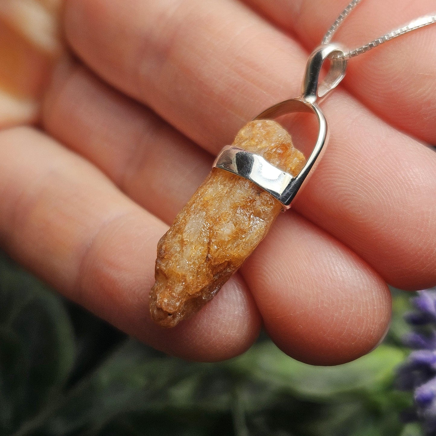 Golden Phenacite Crystal Pendant, Phenacite Sterling Silver Necklace