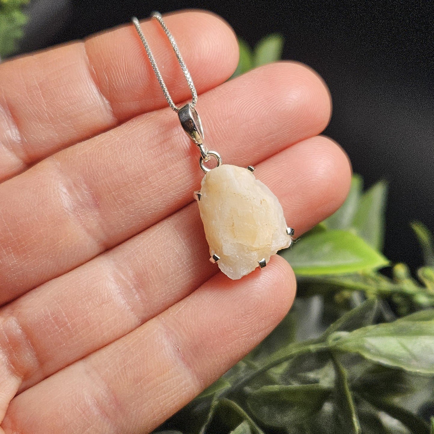 Golden Phenacite Cystal Pendant, Phenacite Sterling Silver Necklace