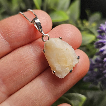 Golden Phenacite Cystal Pendant, Phenacite Sterling Silver Necklace