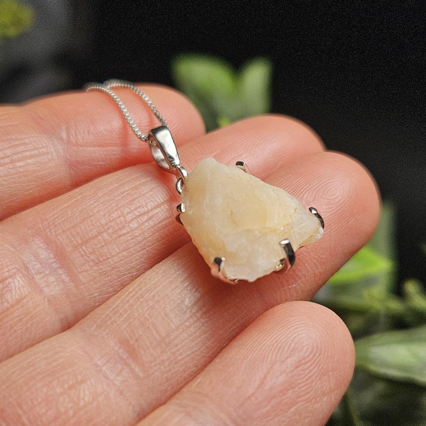 Golden Phenacite Cystal Pendant, Phenacite Sterling Silver Necklace