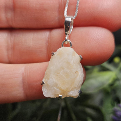 Golden Phenacite Cystal Pendant, Phenacite Sterling Silver Necklace