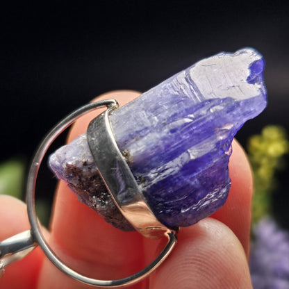 Tanzanite Crystal Pendant, Tanzanite Sterling Silver Pendant