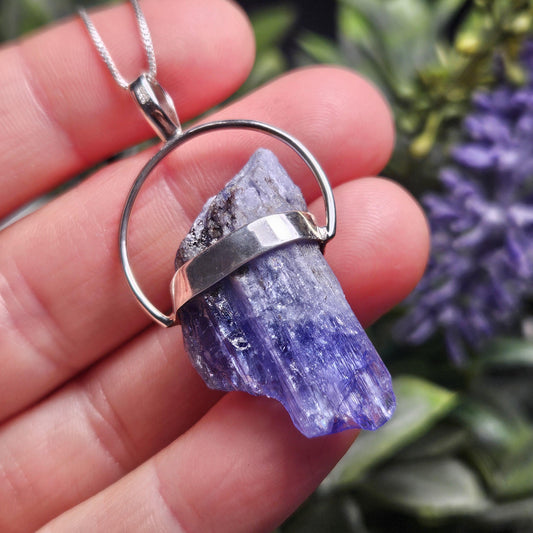 Tanzanite Crystal Pendant, Tanzanite Sterling Silver Pendant