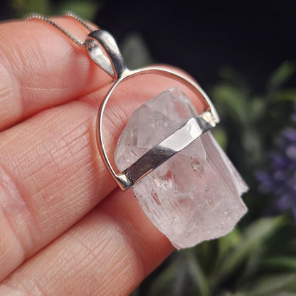 Danburite Crystal Pendant, Danburite Sterling Silver Necklace