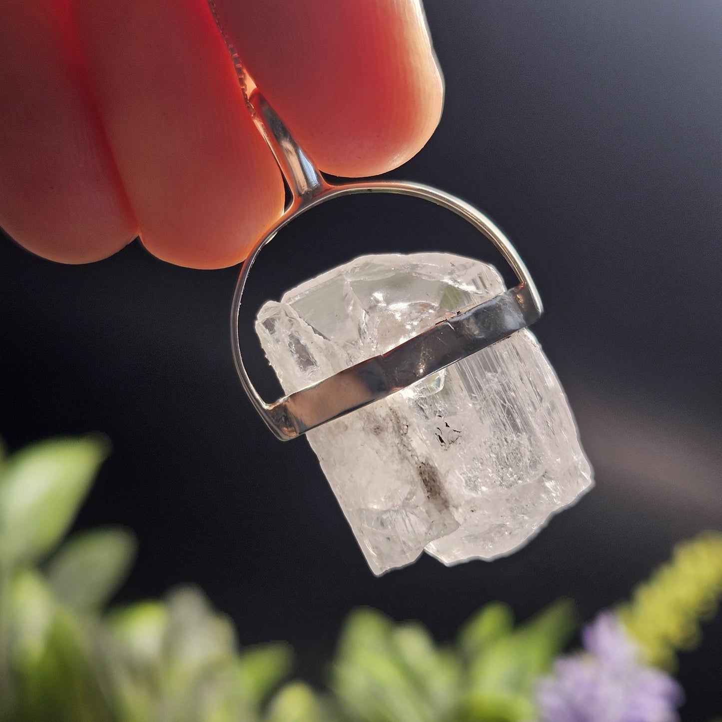Danburite Crystal Pendant, Danburite Sterling Silver Necklace