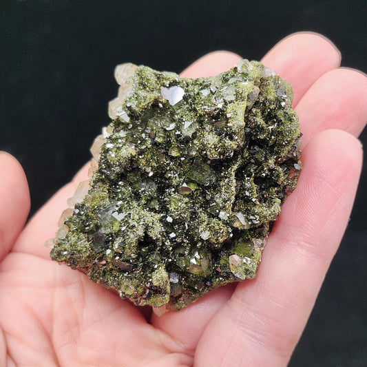 Forest Epidote 73g, Turkish Epidote and Quartz Cluster Specimen