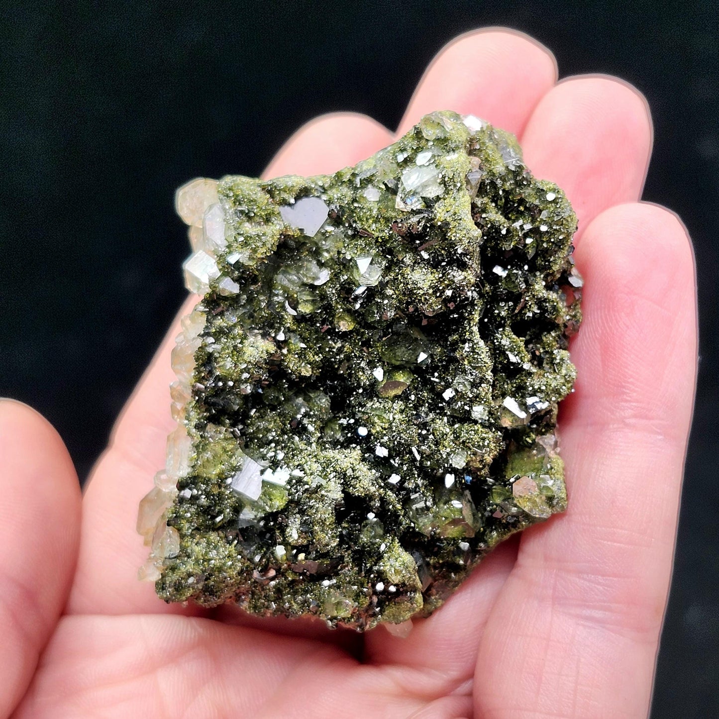 Forest Epidote 73g, Turkish Epidote and Quartz Cluster Specimen