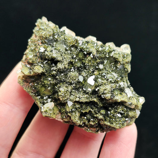 Forest Epidote 73g, Turkish Epidote and Quartz Cluster Specimen