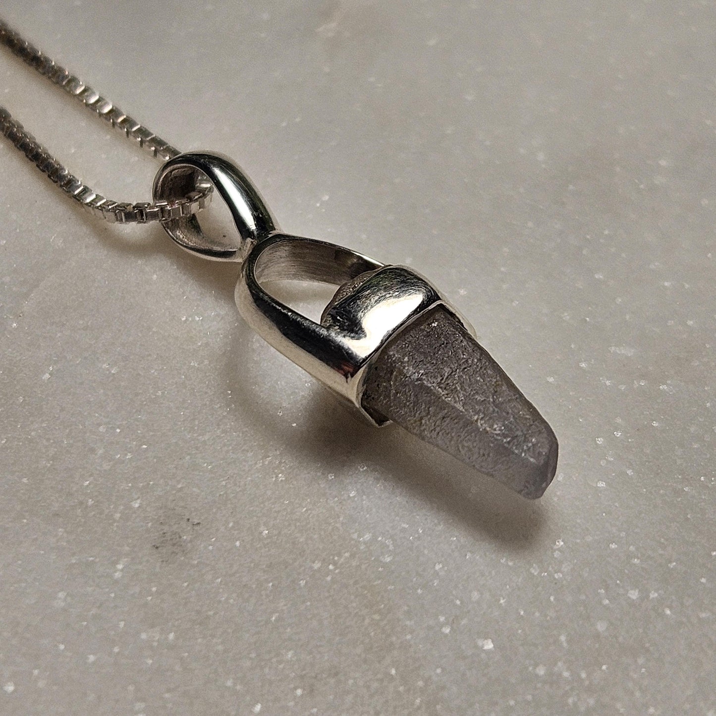 Blue Sapphire Crystal Pendant, Blue Sapphire Sterling Silver Necklace