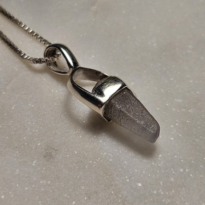 Blue Sapphire Crystal Pendant, Blue Sapphire Sterling Silver Necklace