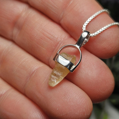 Yellow Sapphire OLD STOCK Sri Lankan Crystal Pendant, Yellow Sapphire Sterling Silver Necklace