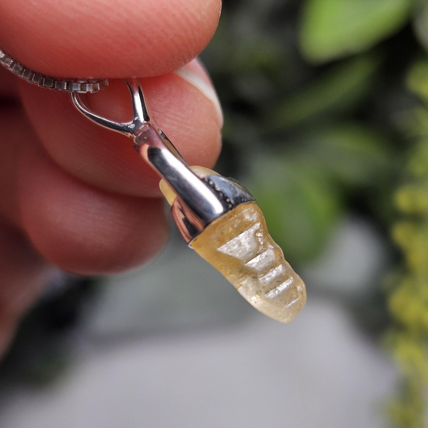 Yellow Sapphire OLD STOCK Sri Lankan Crystal Pendant, Yellow Sapphire Sterling Silver Necklace