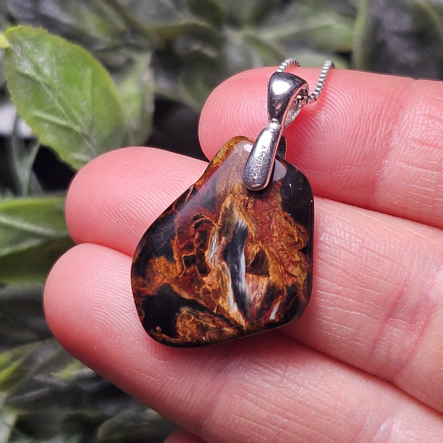 Pietersite Crystal Pendant, Namibian Pietersite Sterling Silver Necklace