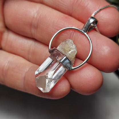 Danburite Crystal Pendant, Terminated Danburite Sterling Silver Necklace