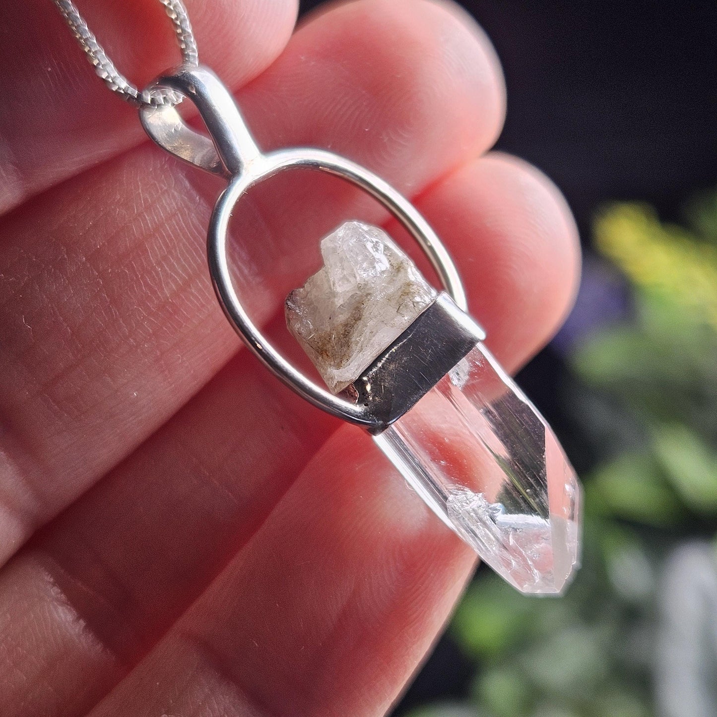 Danburite Crystal Pendant, Terminated Danburite Sterling Silver Necklace