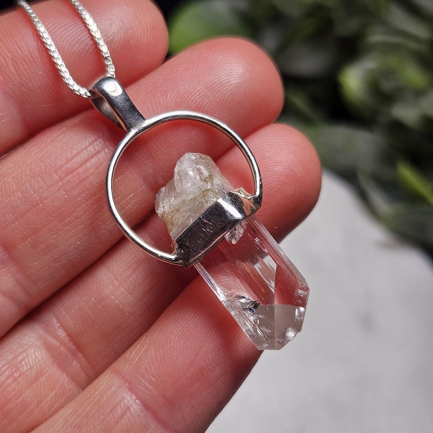 Danburite Crystal Pendant, Terminated Danburite Sterling Silver Necklace
