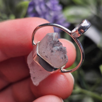 Ajoite Quartz Crystal Pendant, Ajoite Quartz Sterling Silver Necklace