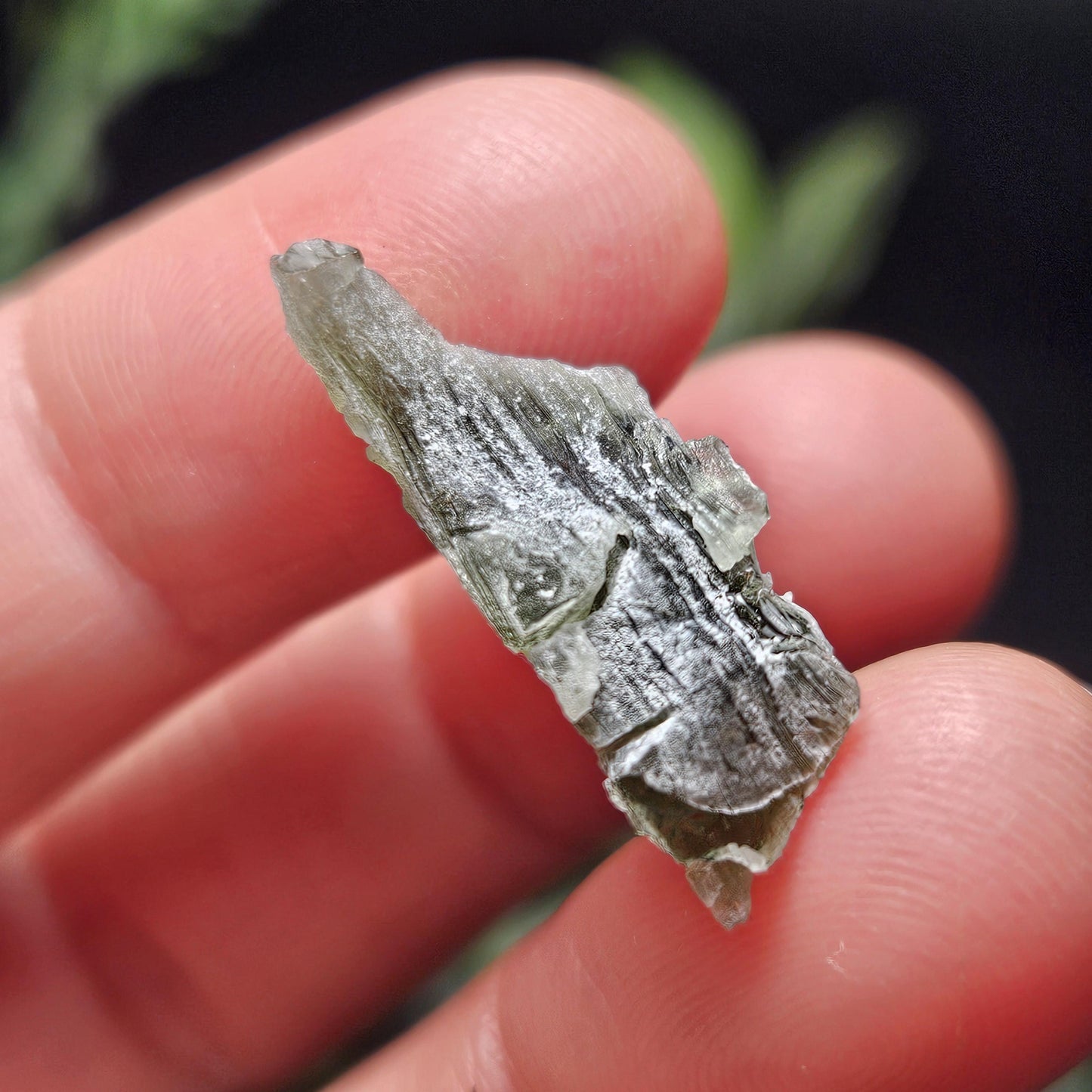 Snowflake Moldavite RARE Specimen (1.3g), Frosted Brusna Moldavite Tektite Crystal