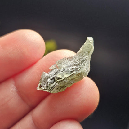 Snowflake Moldavite RARE Specimen (1.3g), Frosted Brusna Moldavite Tektite Crystal