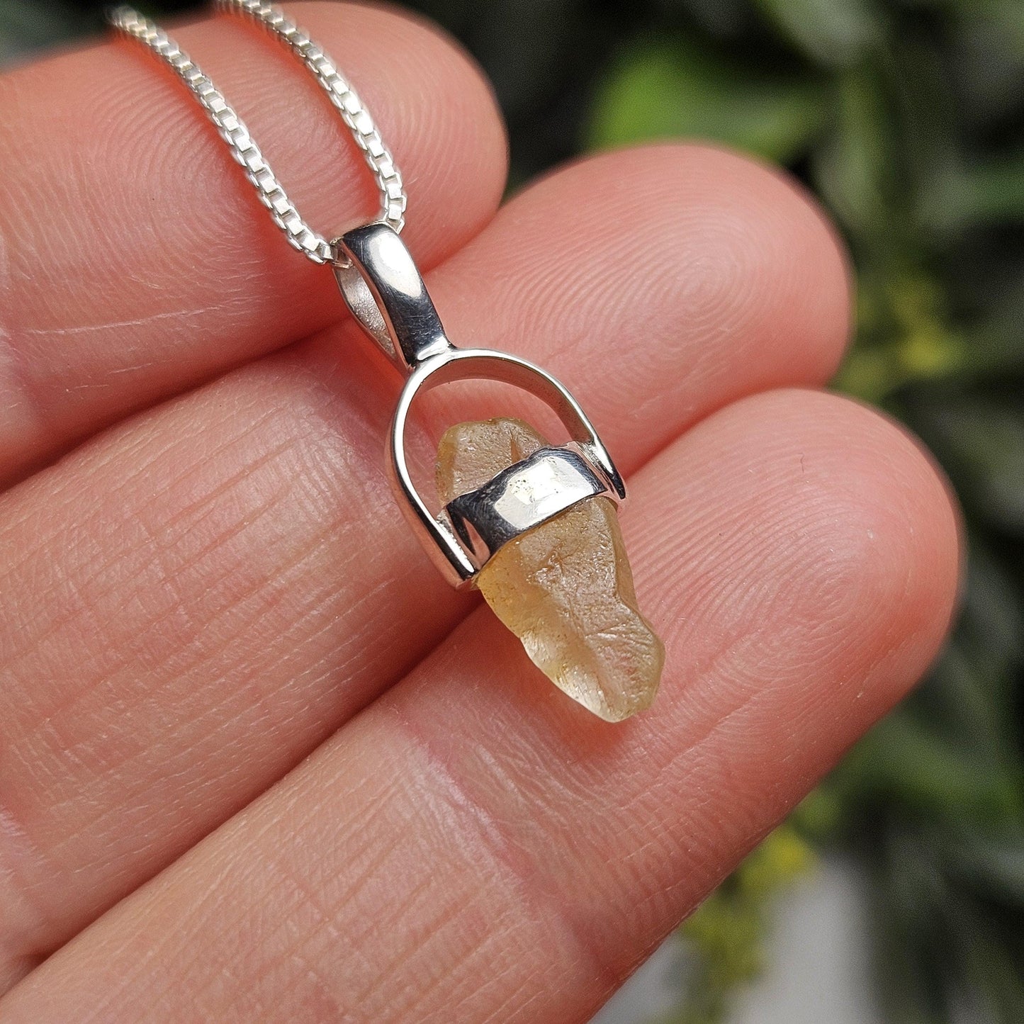 Yellow Sapphire OLD STOCK Sri Lankan Crystal Pendant, Yellow Sapphire Sterling Silver Necklace