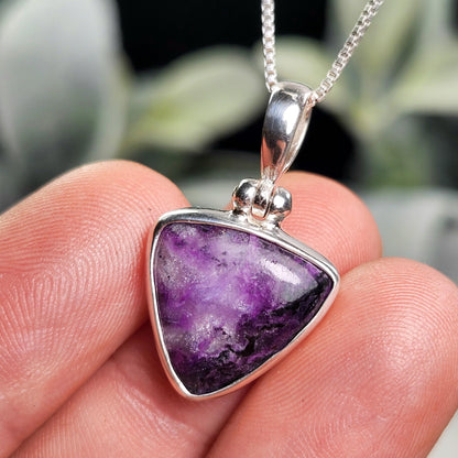 Gel Sugilite Pendant, Sterling Silver