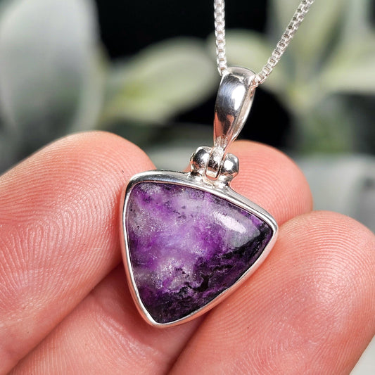 Gel Sugilite Pendant, Sterling Silver