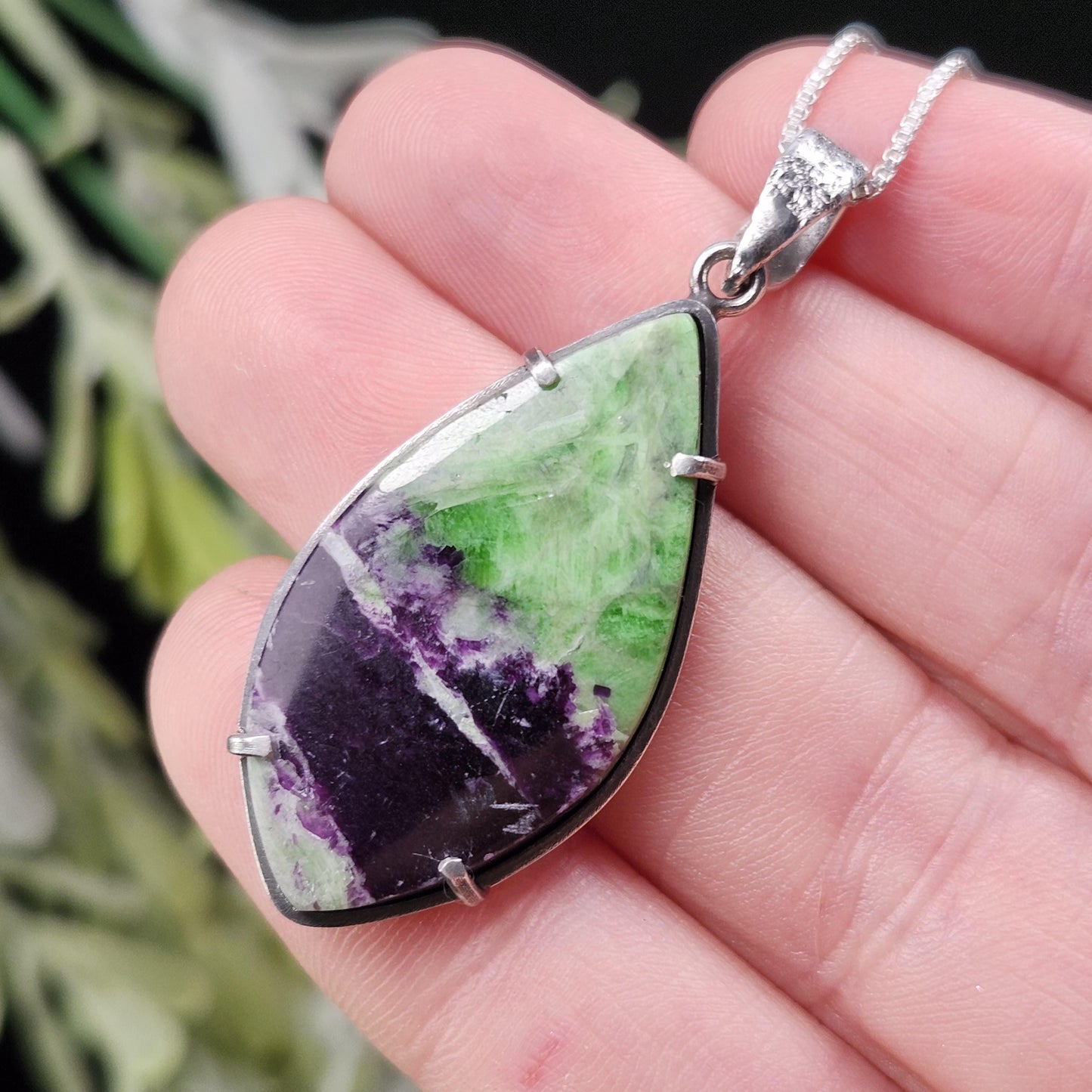 Kammererite Pendant, Sterling Silver