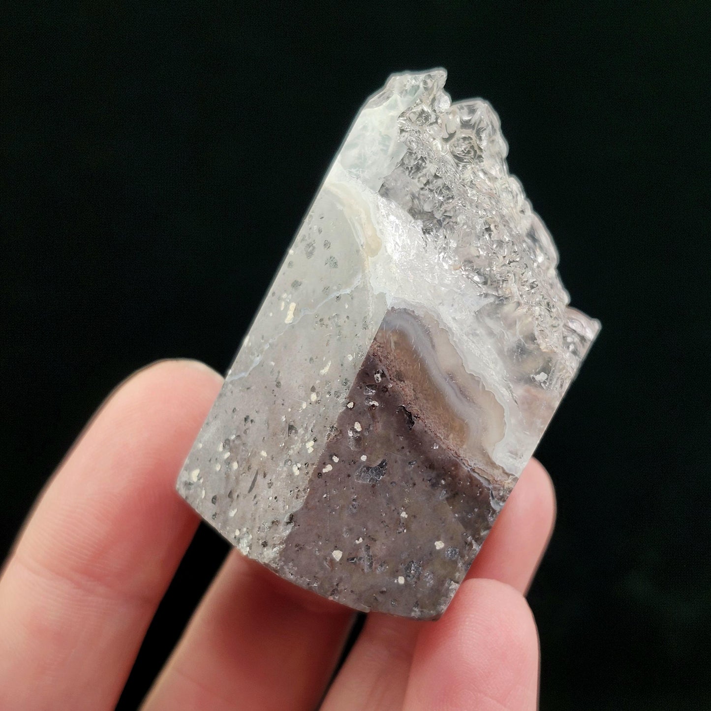 UV Reactive Hyalite Opal Specimen 51g, Fluorescent Crystal from Mexico