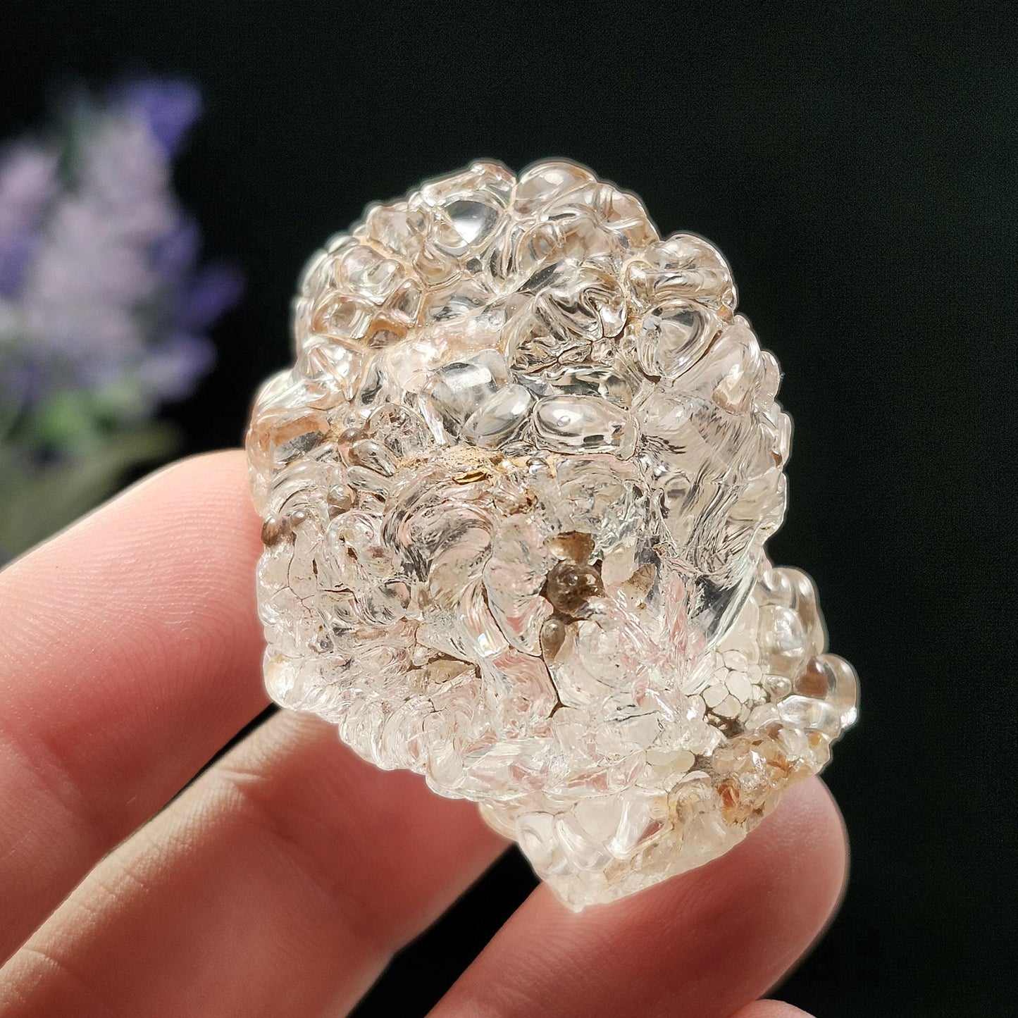 UV Reactive Hyalite Opal Specimen 32g, Fluorescent Crystal from Mexico