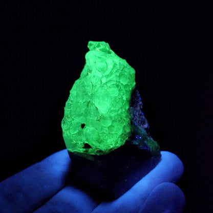 UV Reactive Hyalite Opal Specimen 51g, Fluorescent Crystal from Mexico