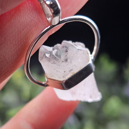 Ajoite Quartz Crystal Pendant, Ajoite Quartz Sterling Silver Necklace