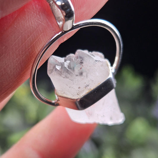 Ajoite Quartz Crystal Pendant, Ajoite Quartz Sterling Silver Necklace