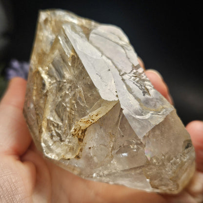 Rainbow Herkimer Diamond Quartz 247g, Skeletal Herkimer Crystal with Rainbow Inclusion