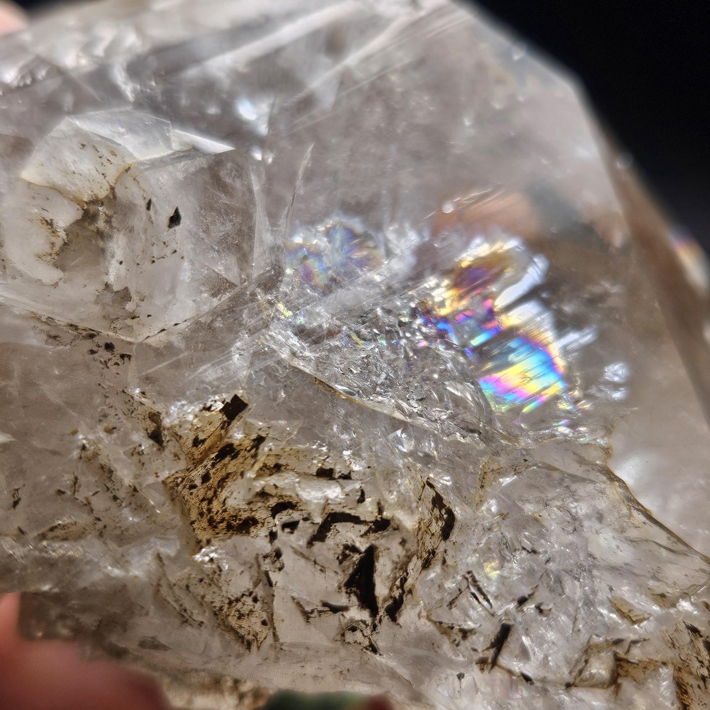 Rainbow Herkimer Diamond Quartz 247g, Skeletal Herkimer Crystal with Rainbow Inclusion