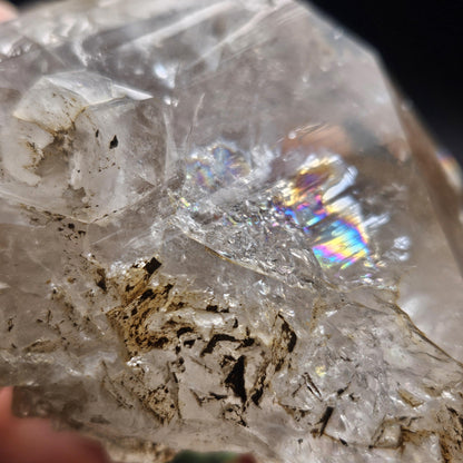 Rainbow Herkimer Diamond Quartz 247g, Skeletal Herkimer Crystal with Rainbow Inclusion