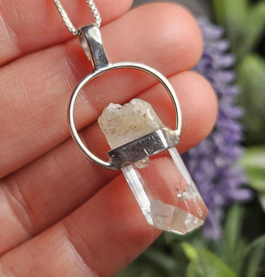 Danburite Crystal Pendant, Terminated Danburite Sterling Silver Necklace