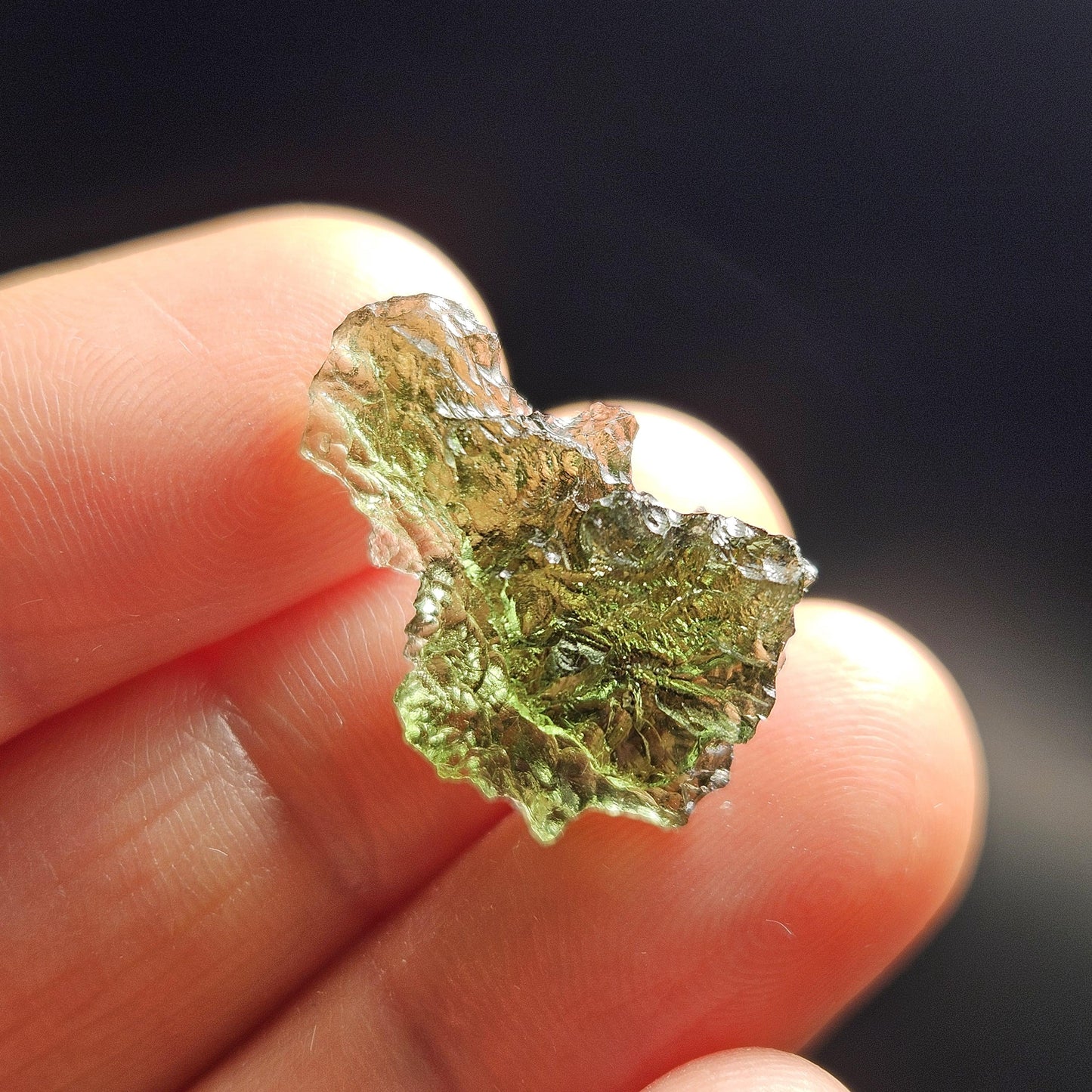Genuine Moldavite Specimen 2.1g, Raw Genuine Moldavite