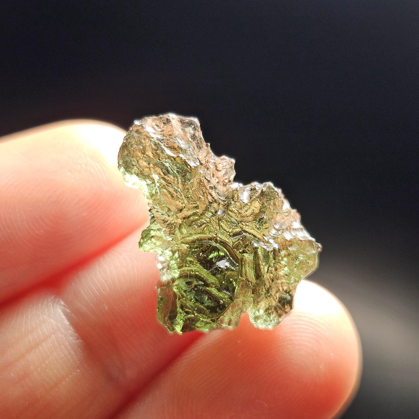 Genuine Moldavite Specimen 2.1g, Raw Genuine Moldavite