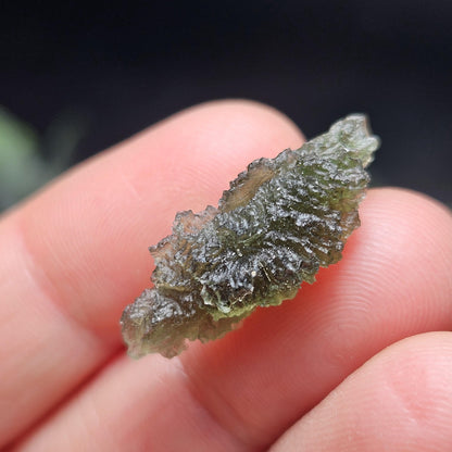 Moldavite Specimen 1.8g, Raw Czech Republic Moldavite, Genuine Tektite
