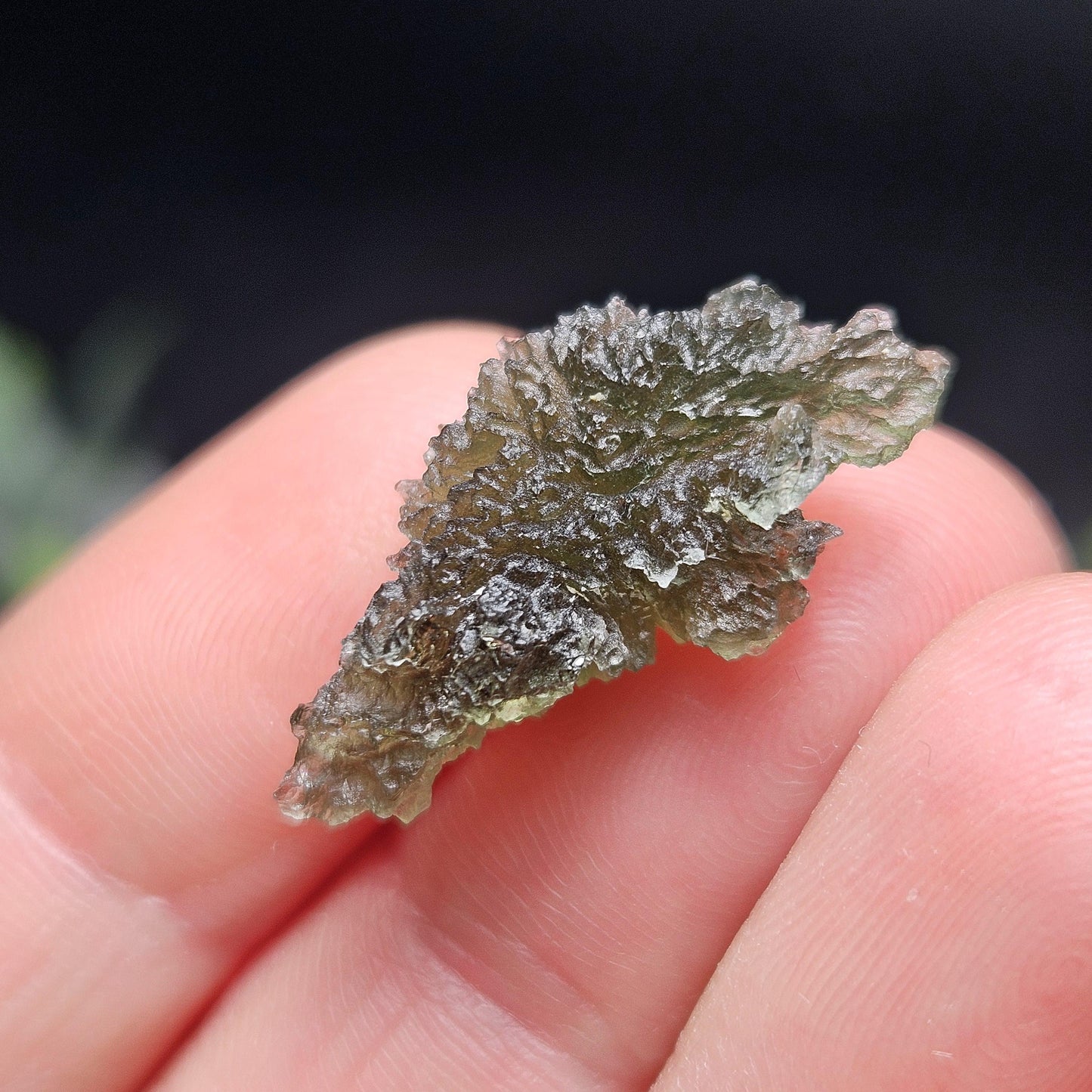 Moldavite Specimen 1.8g, Raw Czech Republic Moldavite, Genuine Tektite
