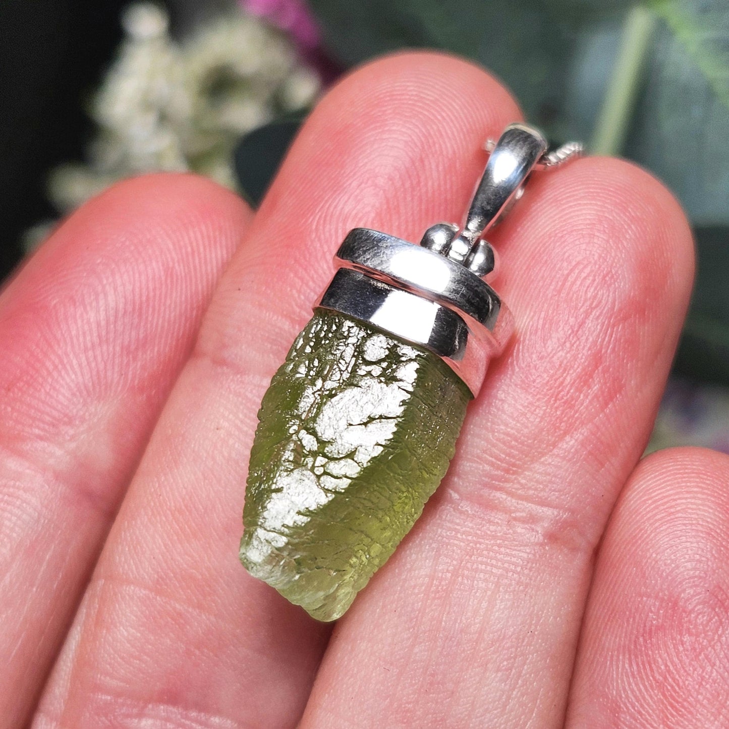 Terminated Peridot Pendant, Sterling Silver