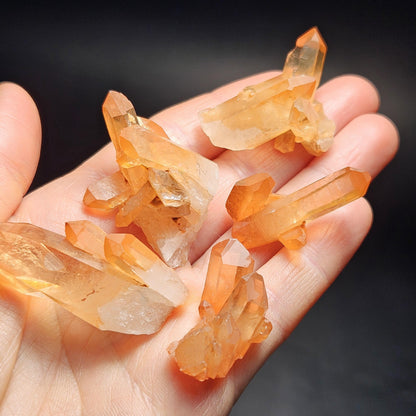 Tangerine Quartz Cluster, Natural Brazilian Hematoid Quartz Stone
