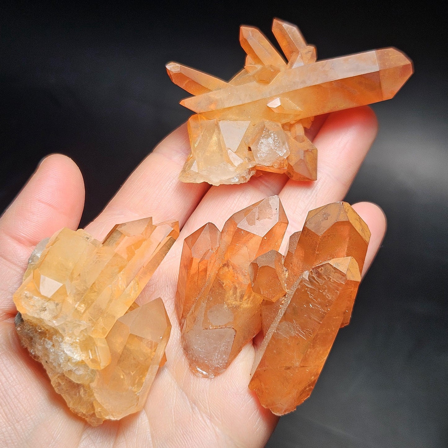 Tangerine Quartz Cluster, Brazilian Hematoid Quartz Stone 40