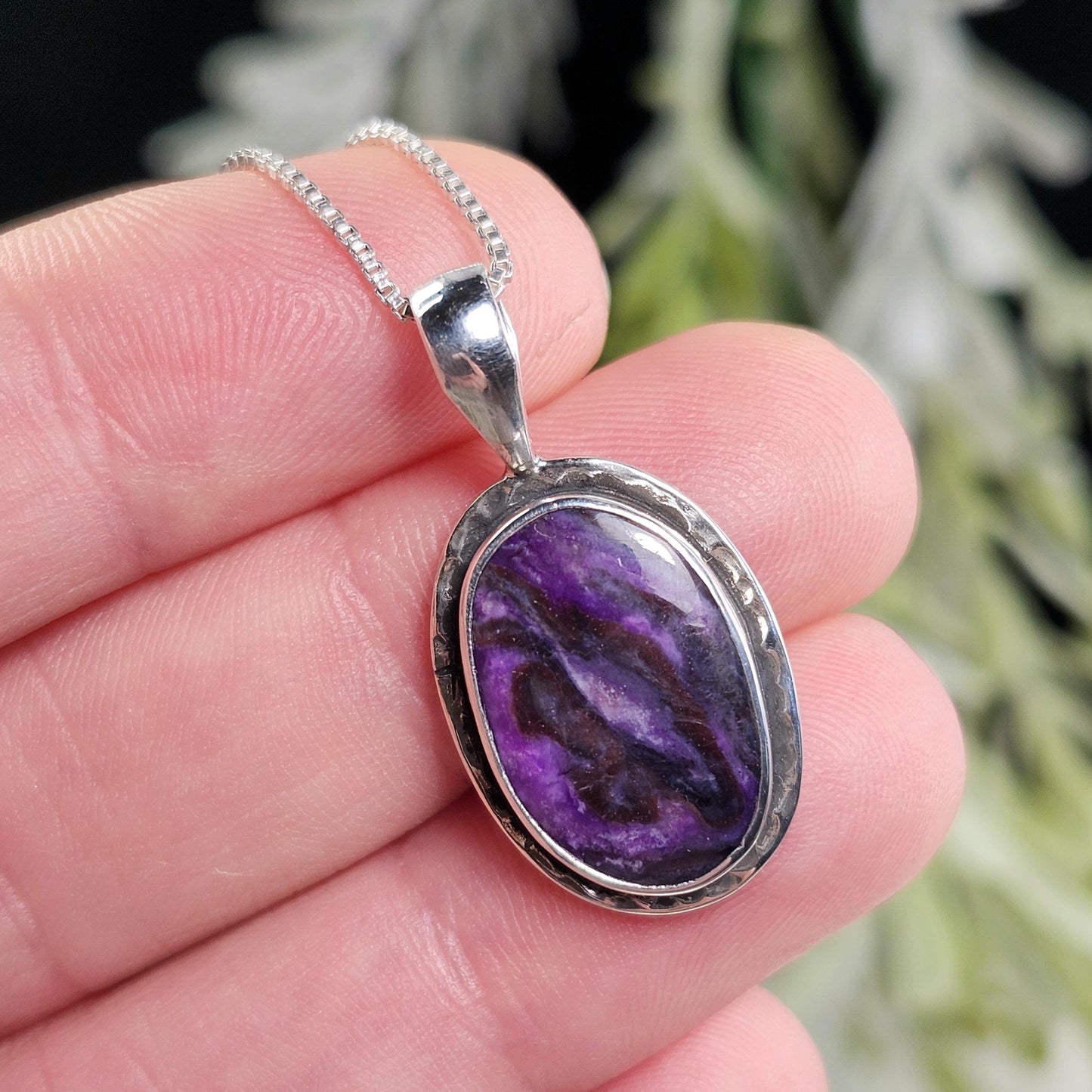 Sugilite Pendant, Sterling Silver