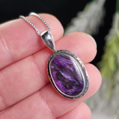 Sugilite Pendant, Sterling Silver