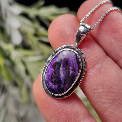 Sugilite Pendant, Sterling Silver