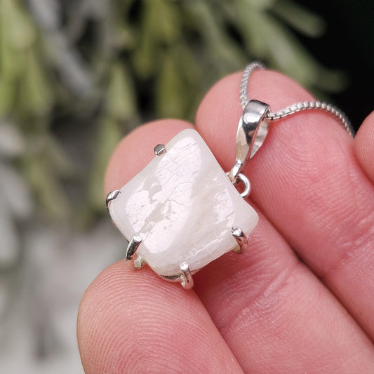 Polished Phenacite Pendant, Sterling Silver