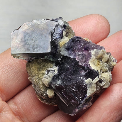Yindu Fluorite Crystal, UV Reactive: Cubic Phantom Fluorite from the Cherry Pocket